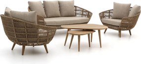 + 10% kassakorting | Stoel-bank loungeset Intenso | 5 personen | Loungeset Old Teak Greywash | Wicker (vlechtwerk) | Kees Smit Tuinmeubelen
