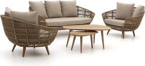 Stoel-bank loungeset Intenso  | 5 personen | Loungeset Old Teak Greywash | Wicker (vlechtwerk) | Kees Smit Tuinmeubelen