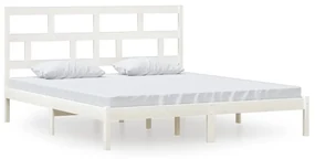 vidaXL Bedframe massief hout wit 180x200 cm 6FT Super King