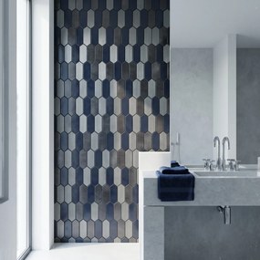 Zelfklevende Mozaïektegels Metaal | Picket Blauw | 28,2×27,3 cm | Keuken, Bad &amp; WC