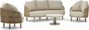 Stoel en Bank Loungeset 5 personen Rope Zand/Beige  Coco Amici/Tivano