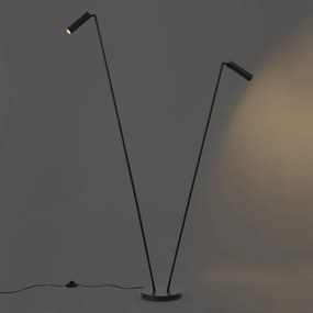 Moderne vloerlamp zwart 2-lichts GU10 35mm - Thomas