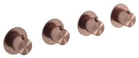 Hotbath Archie Afbouwdeel - Inbouw douche thermostaat met 3 stopkranen horizontaal en verticaal te monteren BCP Geborsteld Koper PVD AR7070EXTBCP