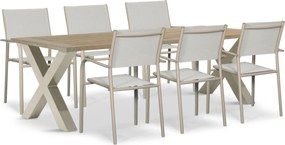 Tuinset 6 personen 240 cm Aluminium Taupe Presto Brentino/Cardiff