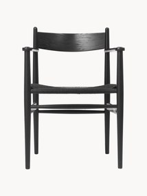 Houten fauteuil CH37 met handgeweven zitting