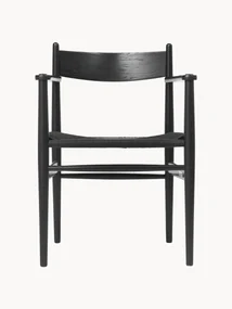 Houten fauteuil CH37 met handgeweven zitting