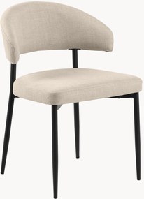 Gestoffeerde stoelen Edina met metalen poten, 2 stuks