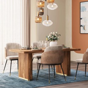 Kare Design Grace Luxe Eettafel Mangohout Messing - 180 X 90cm.