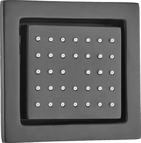 Saniclear Nero inbouwregendouche 30cm met vierkante massagejets en wandarm zwart mat
