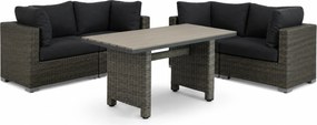 Dining Loungeset 4 personen Wicker Taupe  Garden Collections Toronto/Lusso
