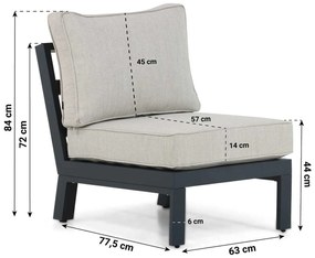 Hoek loungeset 6 personen Aluminium/Polywood (teakfinish) Grijs  Lifestyle Garden Furniture Bilbao