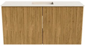 Mondiaz Joya DLux 80cm toiletmeubel oak met wastafel faye midden zonder kraangat meli