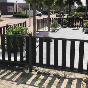 Tuinhek antraciet composiet Design met antraciet aluminium frame (180 x 80 cm)