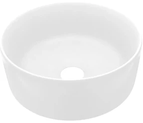 vidaXL Wastafel rond 40x15 cm keramiek matwit