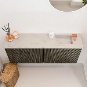 Mondiaz Joya DLux 100cm toiletmeubel shadow met wastafel faye rechts 1 kraangat opalo