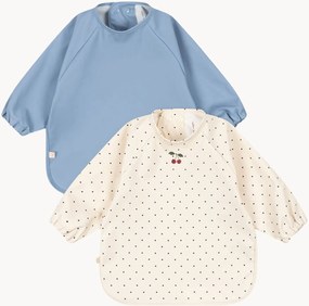 Slabbetjes Navy Dot met mouwen, set van 2, verschillende maten