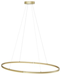 Design hanglamp messing 120cm incl. LED 3-staps dimbaar - Ovallo