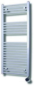 Sanicare elektrische design radiator 45x112cm zilvergrijs met thermostaat rechts zwart