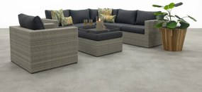 Atlanta wicker loungeset 5-delig – Vintage grey - Garden impressions