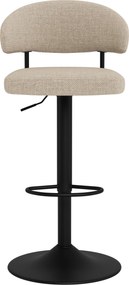 Mazzoni IRIS Beige (stof Basel 24)/zwarte poot - GESTOFFEERDE BARKRUK VOOR KEUKEN/BAR