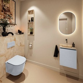 Mondiaz Ture DLux toiletmeubel 40cm clay met wastafel frappe midden zonder kraangat