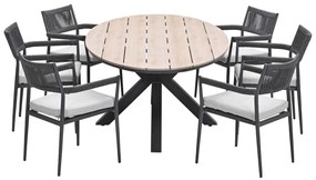 Garden Impressions Tineo tuinset 7-delig - Tulli tuintafel 220x115xH75 cm - light teak vironwood