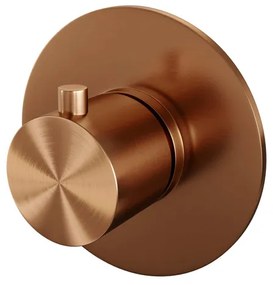 Brauer Copper Edition inbouwthermostaat - met inbouwdeel - 1 gladde knop - PVD - geborsteld koper 5-GK-018RR