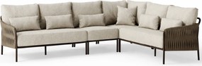 Fiavè hoek loungeset 4 delig Bronze | Clouded rope | Pebble desert bouclé SUNS