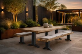 Picknick Set 6 personen 260 cm Aluminium/Teak/Aluminium/teak Old teak greywash Santika Furniture Santika Superior