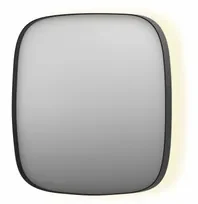 INK SP30 spiegel - 80x4x80cm contour in stalen kader incl indir LED - verwarming - color changing - dimbaar en schakelaar - geborsteld metal black 8409725