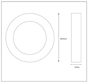 Lucide Brice ronde plafondlamp 24cm 15W zwart