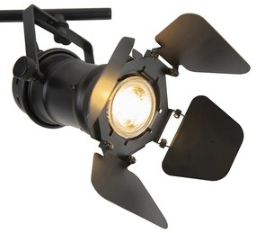 Smart Spot / Opbouwspot / Plafondspot zwart incl. WiFi GU10 2-lichts met kleppen - Movie Industriele / Industrie / Industrial GU10 rond Binnenverlichting Lamp