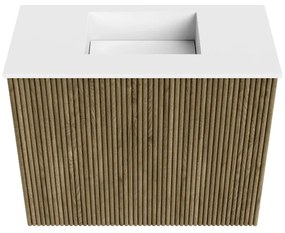 Mondiaz Joya 50cm toiletmeubel dusk met wastafel faye midden zonder kraangat talc