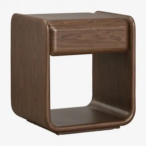 Nachtkastje 50x40 Cm In Mdf Greysi Donker Hout - Sklum