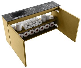 Mondiaz Ture DLux toiletmeubel 100cm oro met wastafel lava links met kraangat