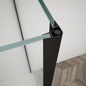 Gelco Trinity douchecabine met mat glas 80x80cm links zwart mat
