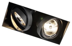 Inbouwspot zwart GU10 AR70 trimless 2-lichts - Oneon Modern GU10 Binnenverlichting Lamp