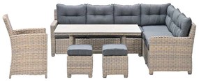 Garden Impressions Alaska lounge dining set 6-delig rechts - light teak vironwood