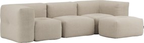 Soft Zitzak Indoor 3 Seater + Pouf - Teddy Beige