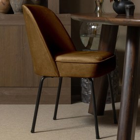 BePureHome Vogue Velvet Eetstoel Honing Geel