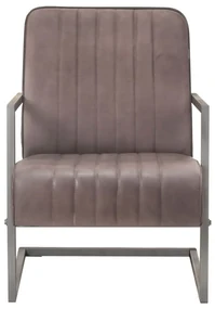 vidaXL Fauteuil echt leer verweerd bruin