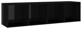 vidaXL Tv-meubel 142,5x35x36,5 cm spaanplaat hoogglans zwart