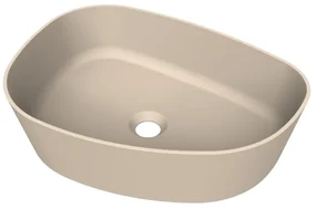 Arcqua Rocker waskom - opbouw - organisch rechts - 50x37cm - mat zand WAS554165