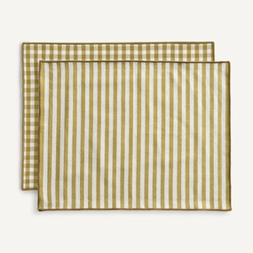Set van 2 placemats, 30% gerecycled katoen, geweven-geverfd, Soizic
