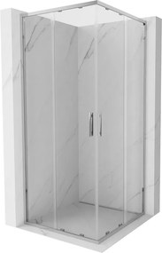 Mexen Exo-S Duo vierkante schuifdouchecabine 100 x 100 cm, transparant, chroom - 8111-100-100-01-00