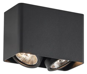 Design opbouwSpot / Opbouwspot / Plafondspot zwart GU10 70mm 2-lichts draai- en kantelbaar - Vox Design GU10 Binnenverlichting Lamp