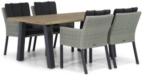 Tuinset 4 personen 180 cm Wicker Grijs Garden Collections Oxbow/Glasgow