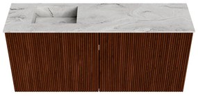 Mondiaz Joya DLux 90cm toiletmeubel ruby met wastafel faye links 1 kraangat glace