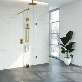 Brauer JC profielloze inloopdouche 100x90/30cm reversed goud geborsteld