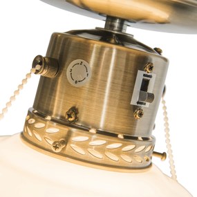 Industriële plafondventilator met lamp 100 cm hout - Wind